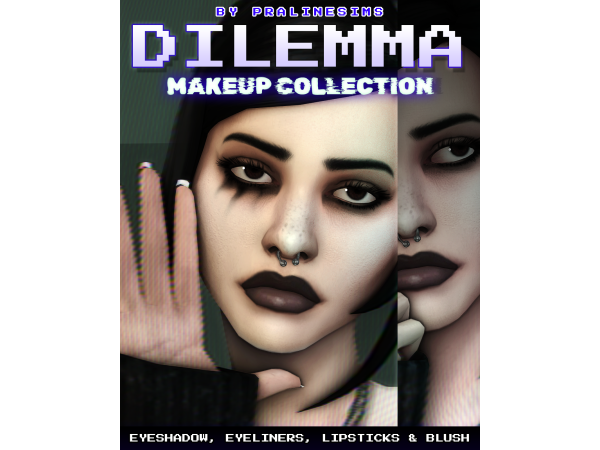 Maxis Match DILEMMA Makeup Collection by pralinesims - The Sims 4 Custom Content