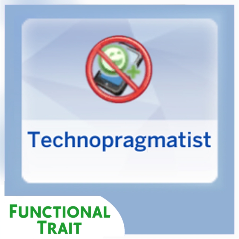 Maxis Match Technopragmatist Functional Trait Mods No Digital Entertainment by lunoluma - The Sims 4 Custom Content