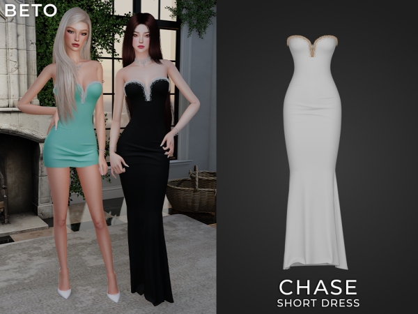 Alpha Chase (Long Dress) by Beto_ae0 - The Sims 4 Custom Content