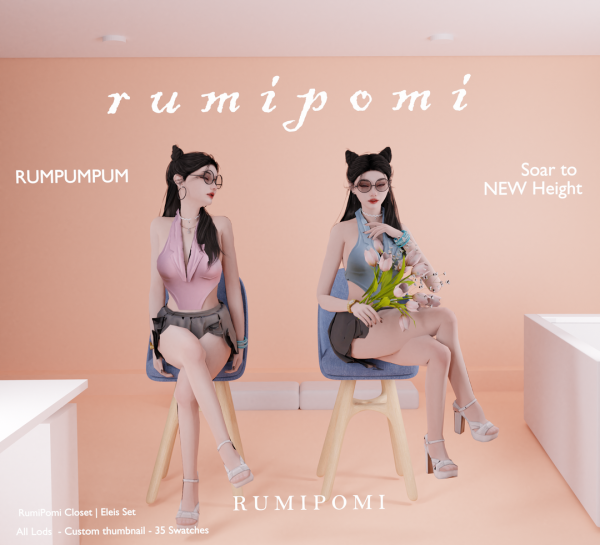 Alpha Rumpumpum_Elexis Outfit Set by rumi_pomi - The Sims 4 Custom Content