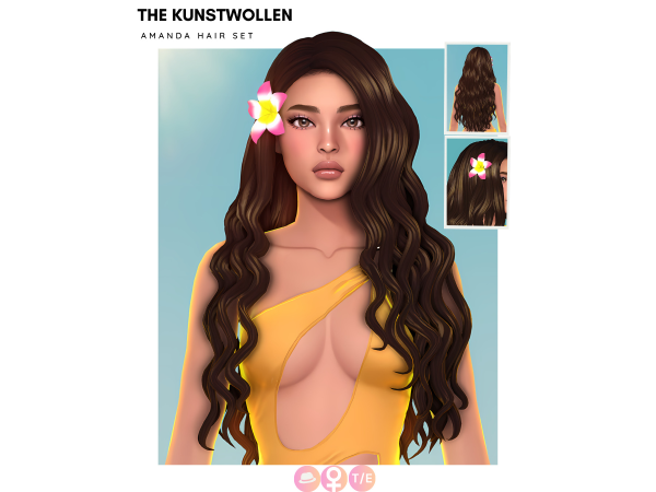 Maxis Match Amanda hair set by thekunstwollen - The Sims 4 Custom Content
