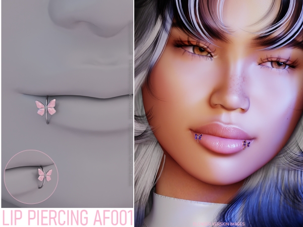 Alpha Lip Piercing AF001 (Left and Right) - The Sims 4 Custom Content