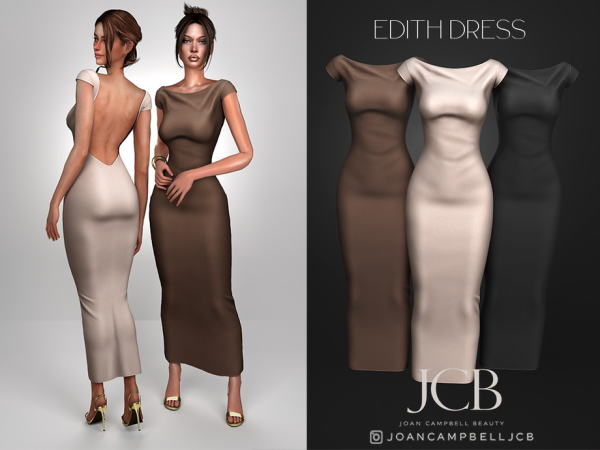Alpha EDITH DRESS by Joan_Campbell_Beauty_ - The Sims 4 Custom Content