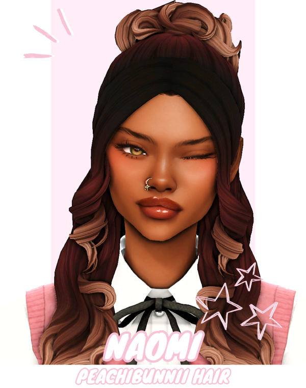 Maxis Match Naomi Hair by simsfinds - The Sims 4 Custom Content