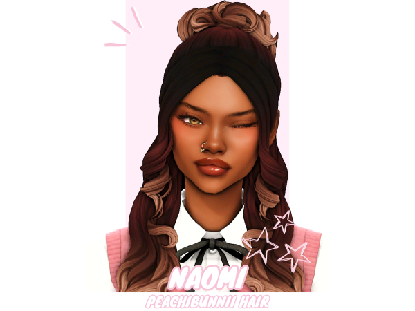 Maxis Match Naomi Hair by Peachibunnii - The Sims 4 Custom Content