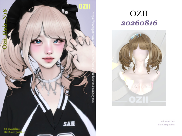 Maxis Match Ozii_Hair_N18 - The Sims 4 Custom Content
