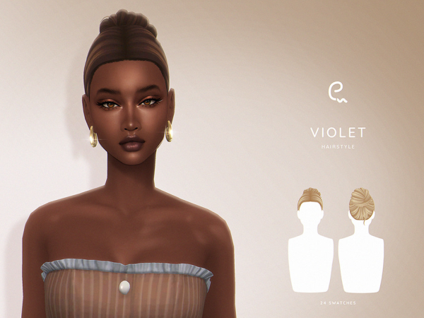 Maxis Match Violet Hairstyle by Enriques4 - The Sims 4 Custom Content