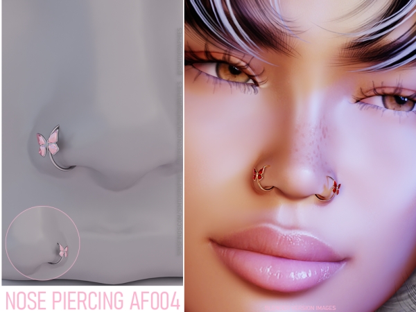 Alpha Nose Piercing AF004 - The Sims 4 Custom Content