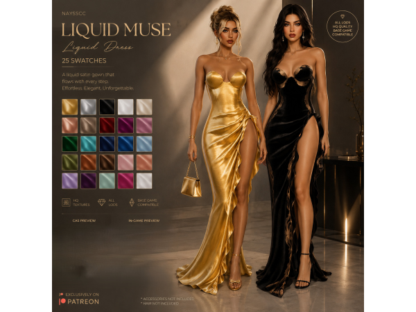 Alpha LIQUID MUSEDress by NAyssccStore - The Sims 4 Custom Content