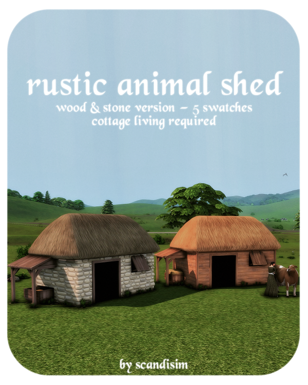 Maxis Match Rustic Animal Shed by simsfinds - The Sims 4 Custom Content