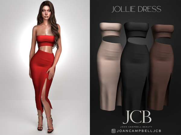 Alpha JOLLIE DRESS by Joan_Campbell_Beauty_ - The Sims 4 Custom Content