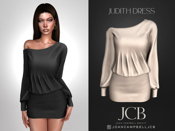 Alpha JUDITH DRESS by Joan_Campbell_Beauty_ - The Sims 4 Custom Content