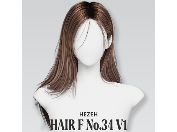 Alpha [Hezeh]FHair No34 V1 - The Sims 4 Custom Content