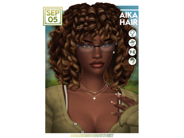 Maxis Match Aika Hair by aharris00britney - The Sims 4 Custom Content
