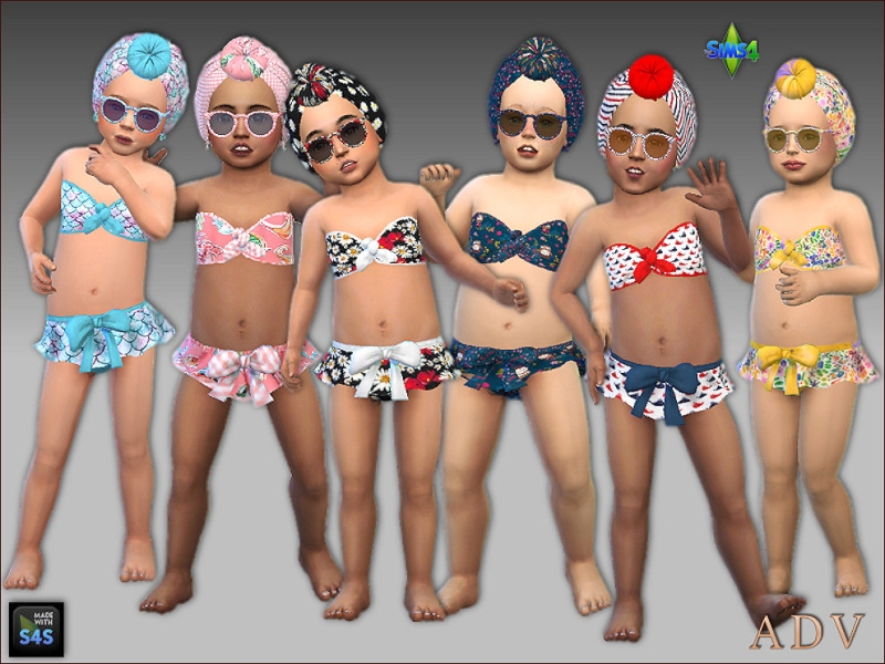 Alpha Swimwear for toddler girls by artedellavita_mabra - The Sims 4 Custom Content