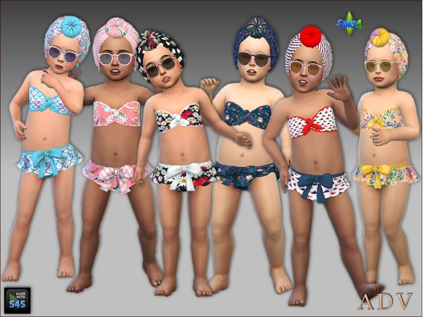 Alpha Swimwear for toddler girls - The Sims 4 Custom Content