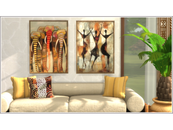 Mix Afrohemian Wall Art - The Sims 4 Custom Content