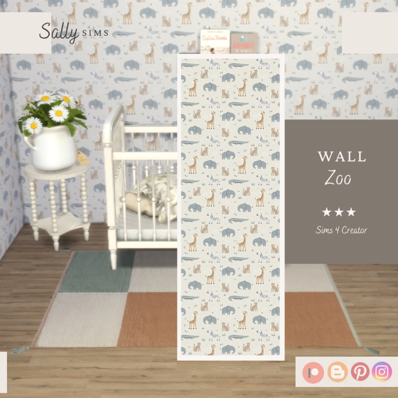 Alpha Wall ZOO by sally4sims - The Sims 4 Custom Content
