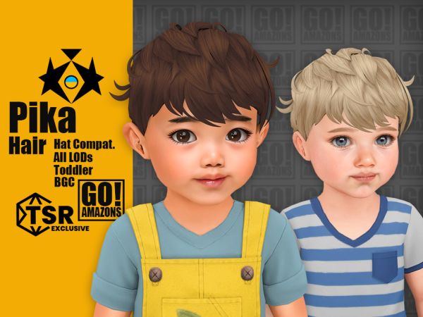 Maxis Match Pika Hair by GoAmazons - The Sims 4 Custom Content