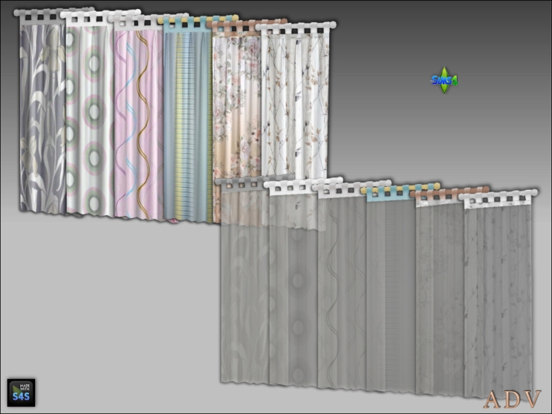 Mix Curtains by artedellavita_mabra - The Sims 4 Custom Content