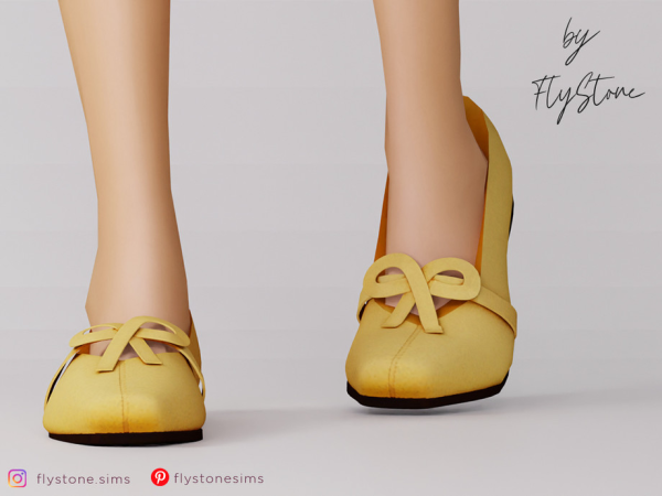Maxis Match Adult Flats With Leather Lace by FlyStone - The Sims 4 Custom Content
