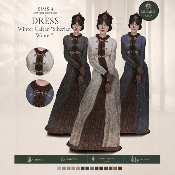 Maxis Match Medieval Winter Caftan Siberian Winter by simsfinds - The Sims 4 Custom Content