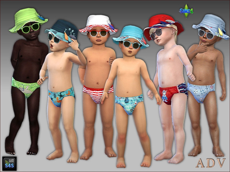 Alpha Swimwear for toddler boys by artedellavita_mabra - The Sims 4 Custom Content