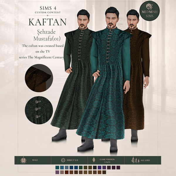 Maxis Match Medieval clothing Men's kaftan by simsfinds - The Sims 4 Custom Content