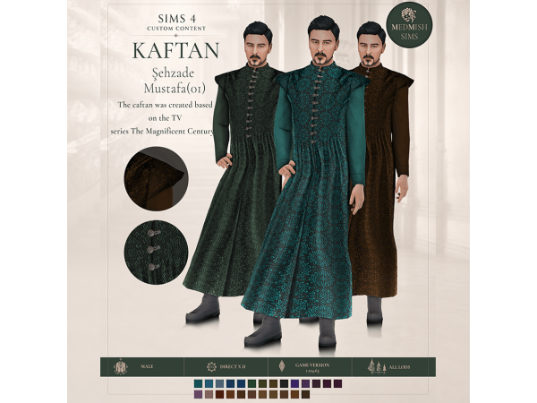 Maxis Match Medieval clothing Men's kaftan by MEDMISH_SIMS - The Sims 4 Custom Content