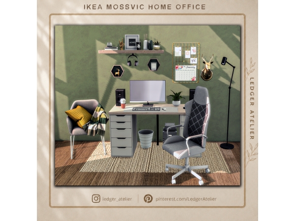 Alpha Ikea Mossvic Home Office - The Sims 4 Custom Content