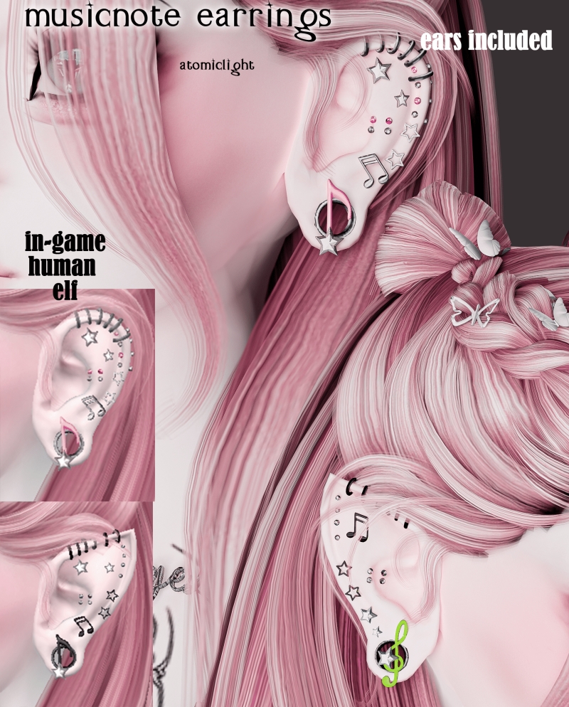 Mix Musicnote earrings - The Sims 4 Custom Content