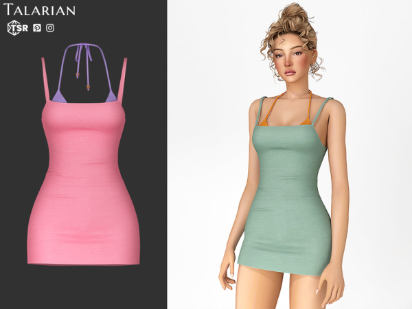 Alpha Marilyn Dress with Layered Bikini Top by talarian - The Sims 4 Custom Content