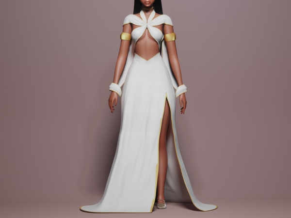 Alpha Ashen Dress - The Sims 4 Custom Content