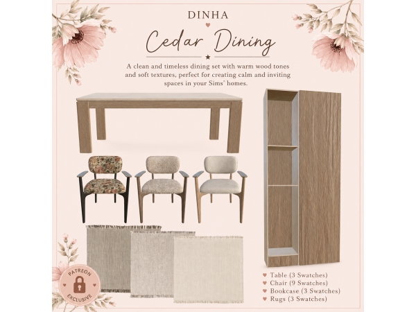 Alpha Cedar Dining - The Sims 4 Custom Content