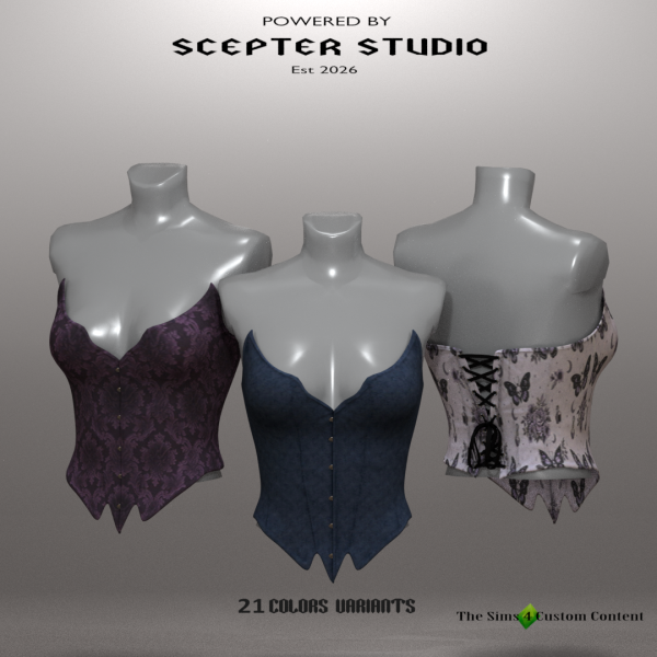 Alpha Nyxara Corset by scepterstudio - The Sims 4 Custom Content