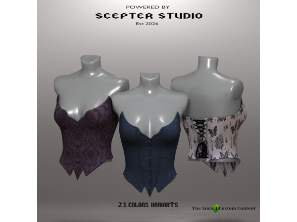 Alpha Nyxara Corset by Scepter - The Sims 4 Custom Content