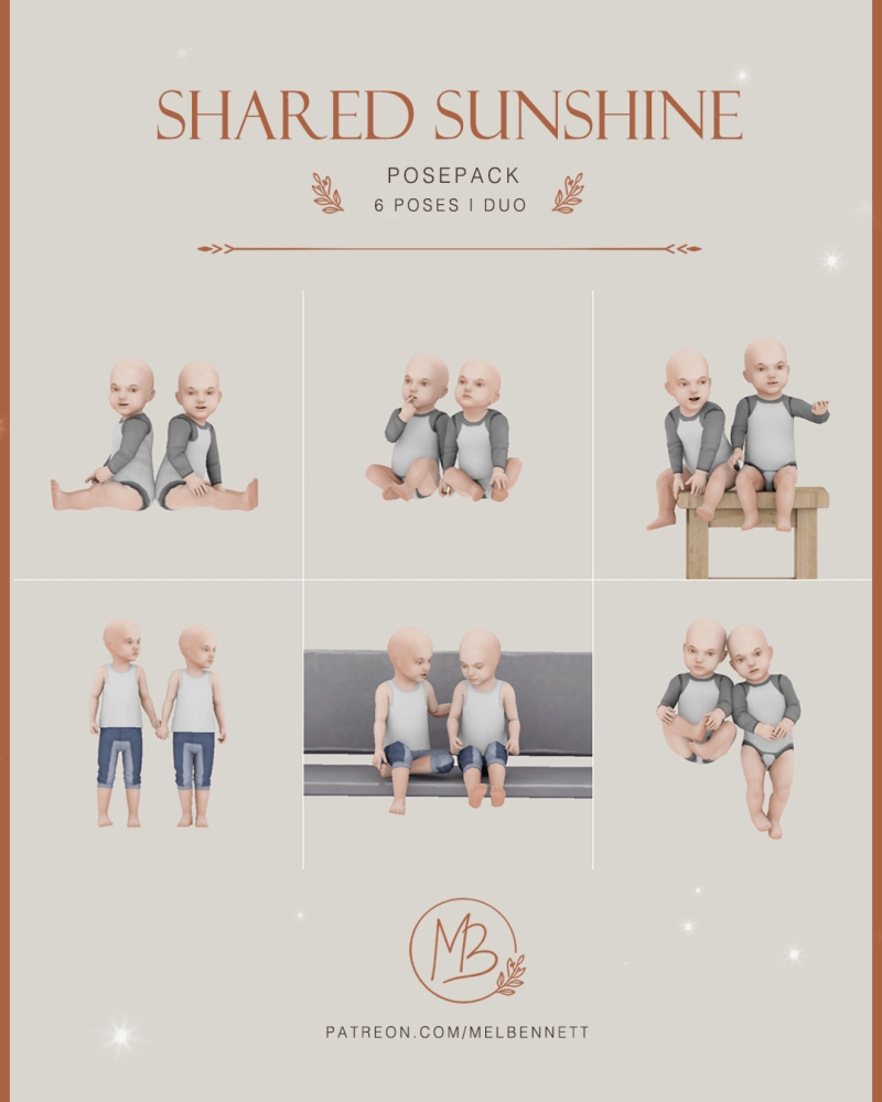 Mix Shared Sunshine Posepack by melbennett - The Sims 4 Custom Content
