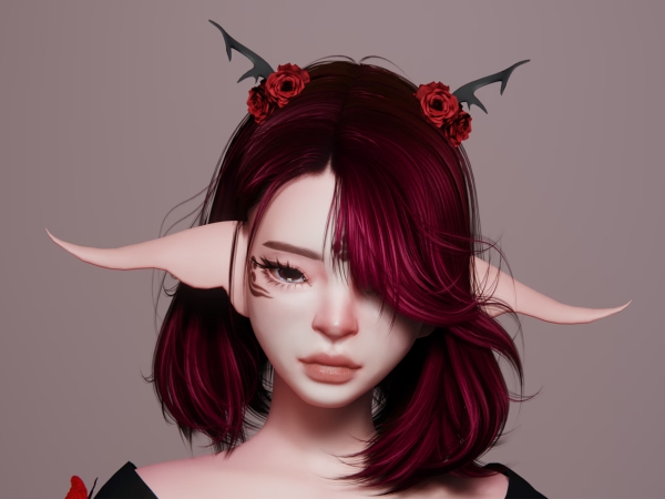 Alpha From Flowers Head Acc - The Sims 4 Custom Content