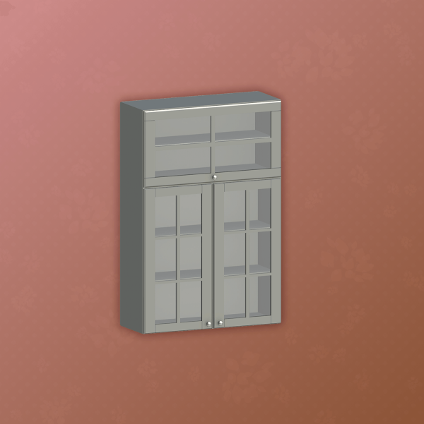Alpha Grin Kitchen Cabinet (Glass) by arwenkaboom - The Sims 4 Custom Content