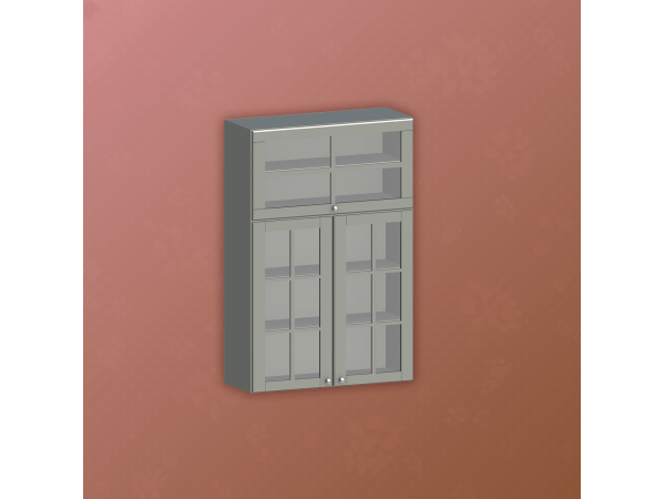 Alpha Grin Kitchen Cabinet (Glass) - The Sims 4 Custom Content