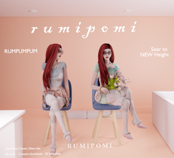 Alpha Rumpumpum_Elena Outfit Set by rumi_pomi - The Sims 4 Custom Content