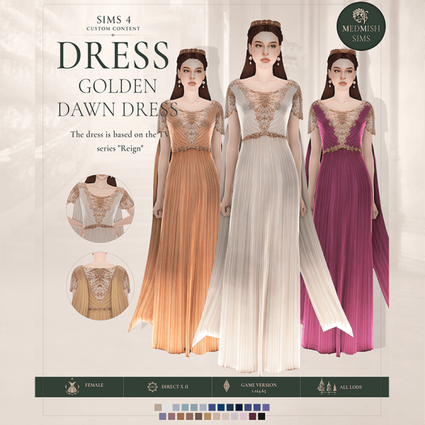 Mix Medieval Dress Reign TV Show Inspired Gown by simsfinds - The Sims 4 Custom Content