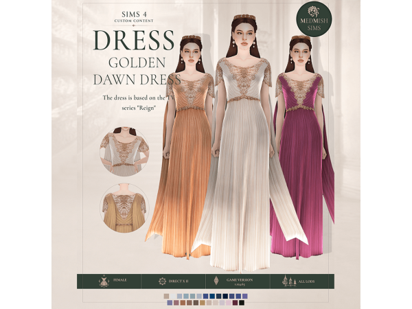Mix Medieval Dress Reign TV Show Inspired Gown by MEDMISH_SIMS - The Sims 4 Custom Content