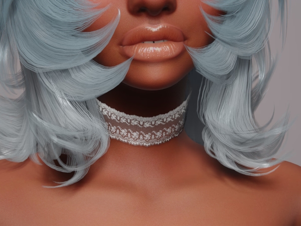 Alpha Luna Lace Choker - The Sims 4 Custom Content