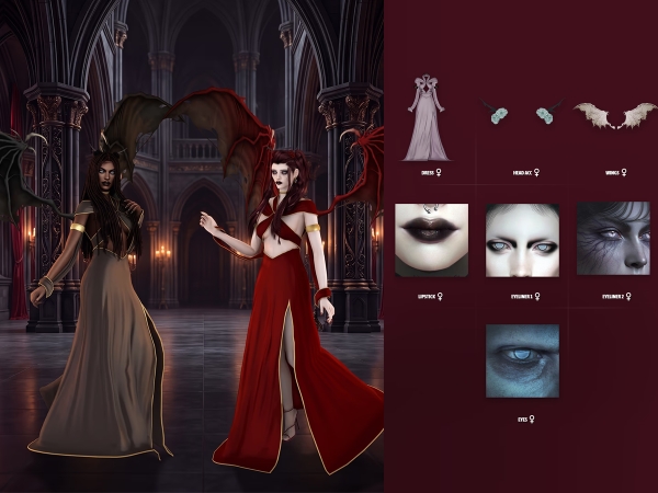 Alpha Hexen Dark Fairy Lookbook - The Sims 4 Custom Content