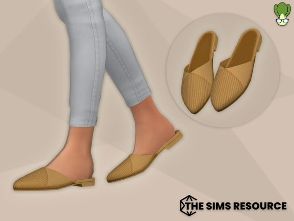 Maxis Match Pointed Toe Flat Mules - The Sims 4 Custom Content