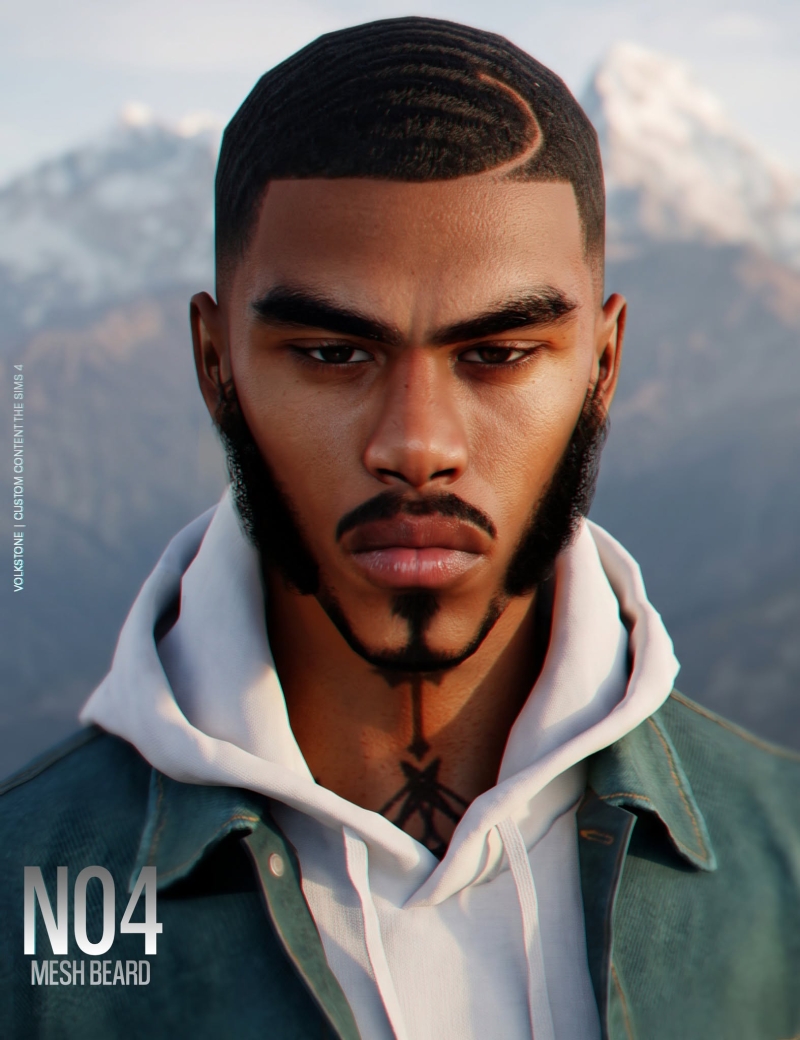 Alpha MESH BEARD N04 [ Style 03 FREE] by volkstonesims - The Sims 4 Custom Content