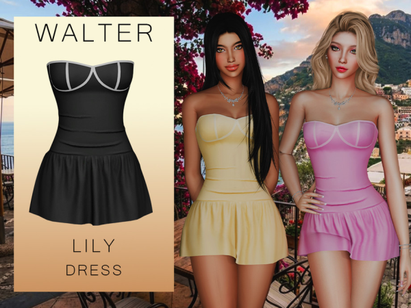 Alpha Lily Dress by Walter_W - The Sims 4 Custom Content