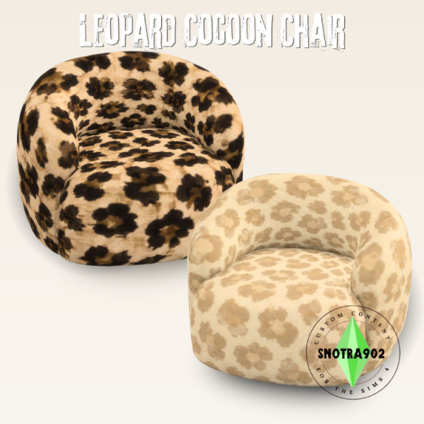 Maxis Match Leopard Cocoon Chair by simsfinds - The Sims 4 Custom Content