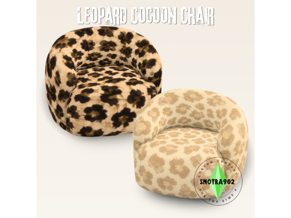 Maxis Match Leopard Cocoon Chair by Snotra902 - The Sims 4 Custom Content